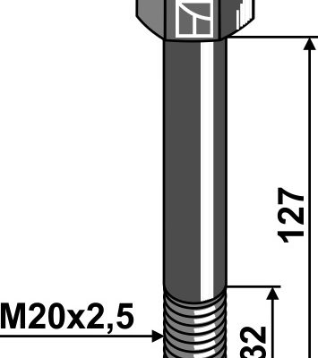 Bolt M20x2,5x127 - 10.9