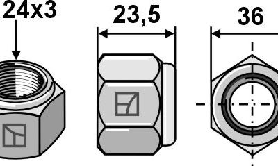 Self-locking nut M24x3