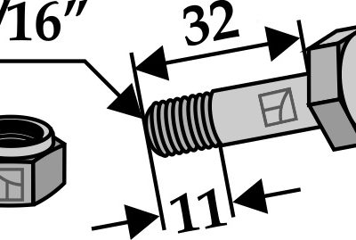 Bolt with self-locking nut - 5/16''UNF