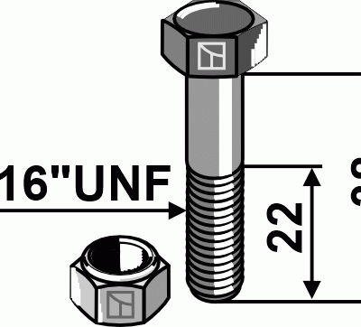 Bolt with self-locking nut - 5/16''UNF
