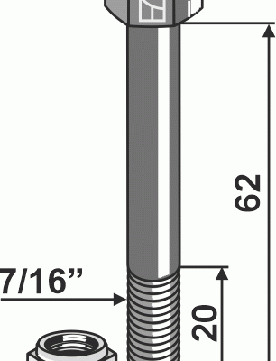 Bolt with self-locking nut - 7/16''UNF