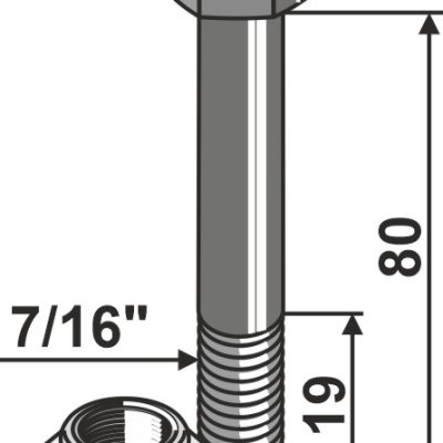 Bolt with self-locking nut - 7/16''UNF