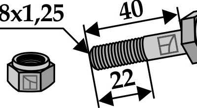 Hexagon Bolt M8x1,25x40 with self-locking nut