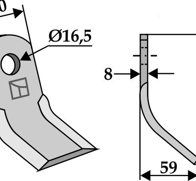 Y-blade 130x60mm