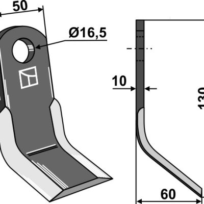 Y-blade 130x50mm