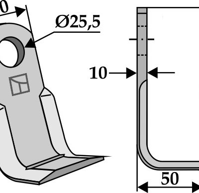 L-blade 145x60mm