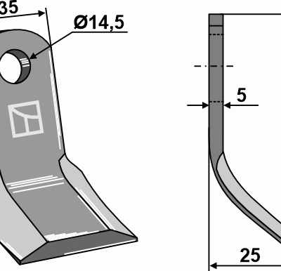 Y-blade 80x35mm
