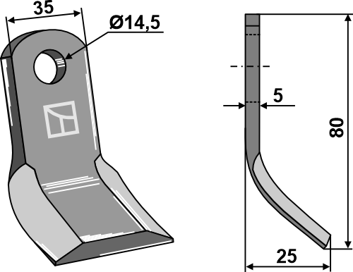 Y-blade 80x35mm