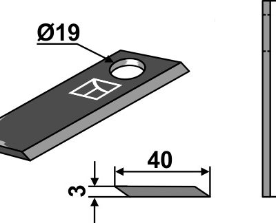 Rotary mower blade 110x40mm