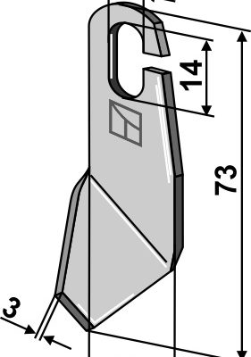 Wing-knife 73x30mm - right model