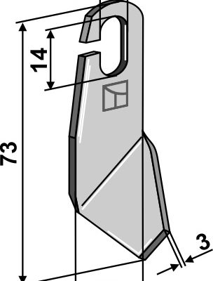 Wing-knife 73x30mm - left model