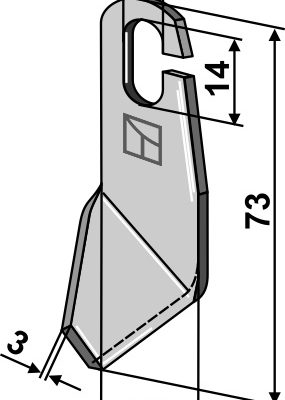 Wing-knife 73x30mm - right model