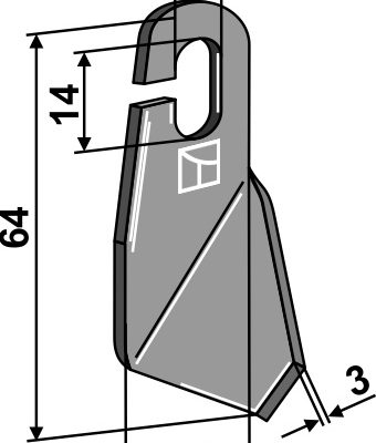 Wing-knifev 64x30mm - left model