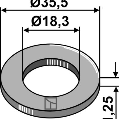 Washer Ø35,5x1,25xØ18,3