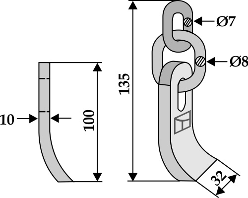 Blade with chain