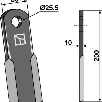 Straight blade 80x40mm