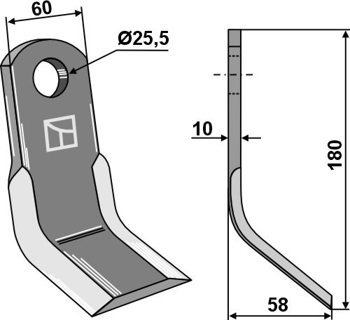 Y-blade 180x60mm