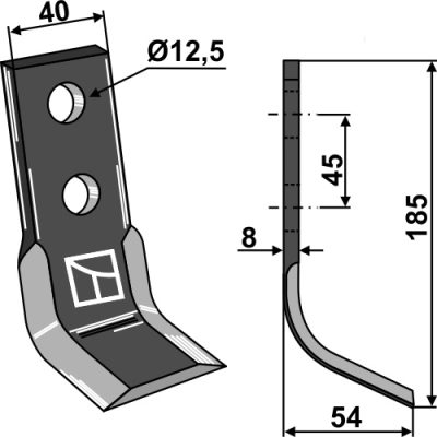 Y-blade 185x40mm