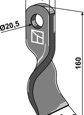 Twisted blade 160x50mm