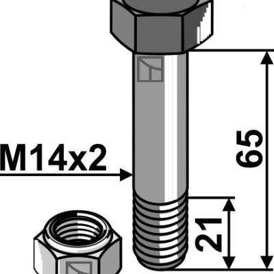 Hexagon Bolt M14x2x65 with self-locking nut