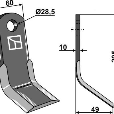 Y-blade 205x60mm