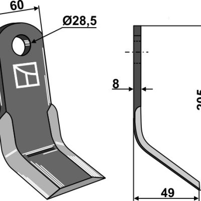 Y-blade 205x60mm