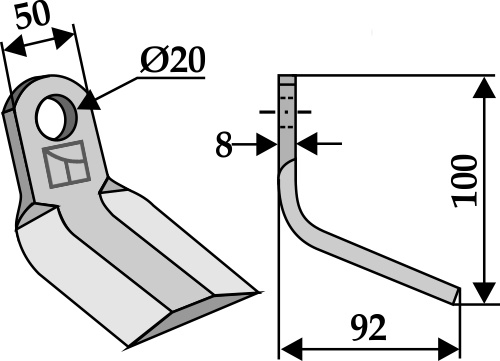 Y-blade 100x50mm