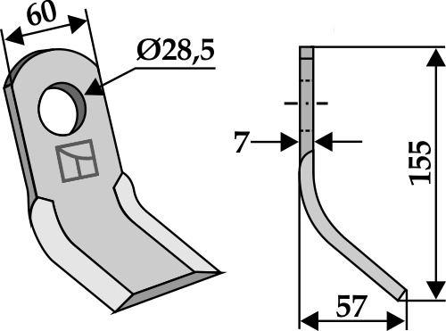 Y-blade 155x60mm