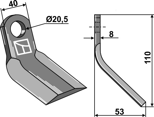 Y-blade 110x40mm