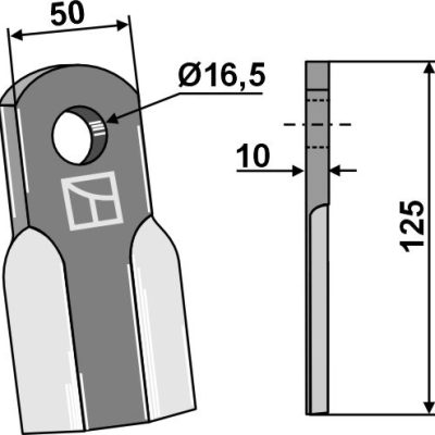 Straight blade 125x50mm