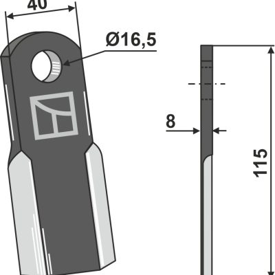 Straight blade 115x40mm