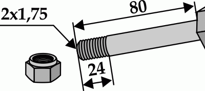 Hexagon Bolt M12x1,75x80 with self-locking nut