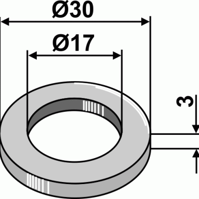 Washer Ø30x3xØ17