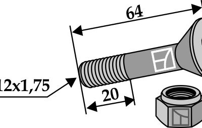 Bolt M 12 x 65 -10.9 with self-locking nut