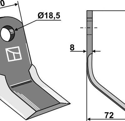 Y-blade 140x50mm