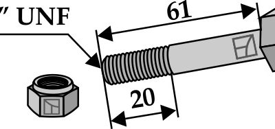 Bolt with self-locking nut - 1/2''UNF