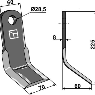 Y-blade 225x60mm