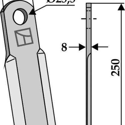 Straight blade 250x60mm