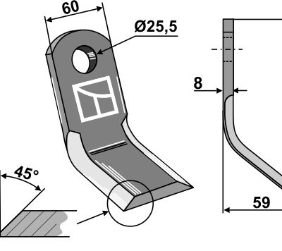 Y-blade 143x60mm