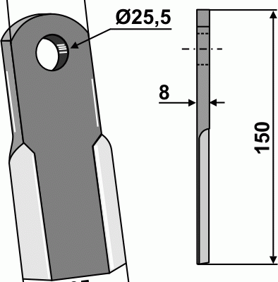 Straight blade 150x60mm - new model