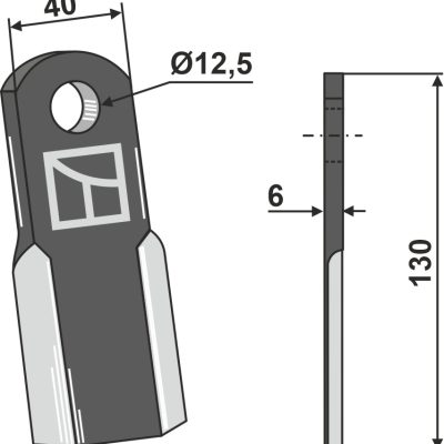 Straight blade 130x40mm