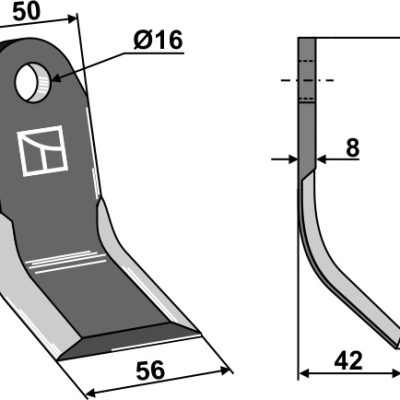 Y-blade 130x50mm