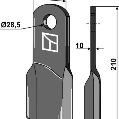 Twisted blade 210x70mm