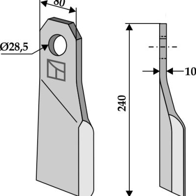 Flail 240x80mm - left