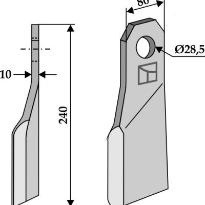 Flail 240x80mm - right