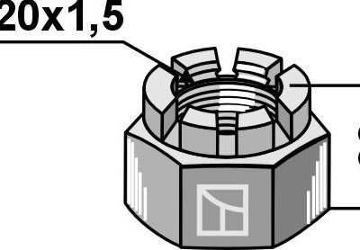 Hexagon castle nut M20x1,5