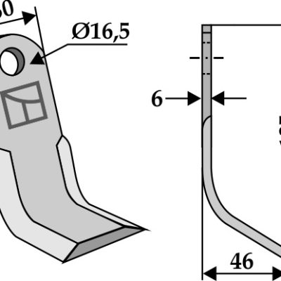 Y-blade 130x50mm