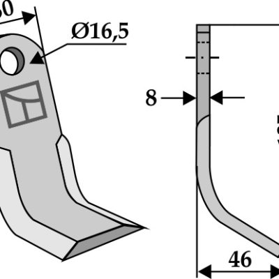 Y-blade 130x50mm