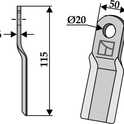 Flail 115x50mm