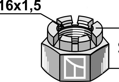 Hexagon castle nut M16x1,5